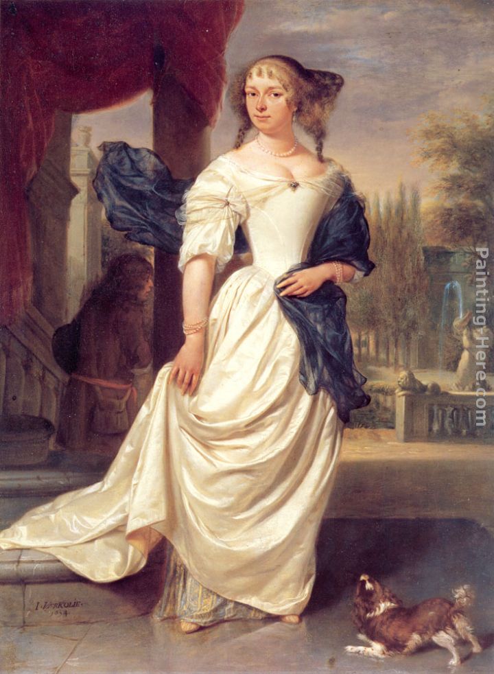 Portrait of Margaretha Delff, Wife of Johan de la Faille painting - Johannes Verkolje Portrait of Margaretha Delff, Wife of Johan de la Faille art painting